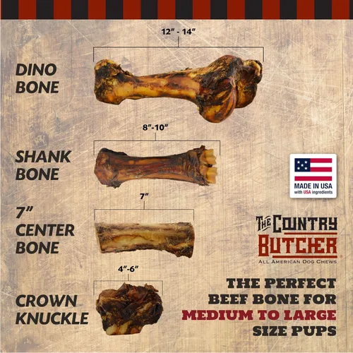 Miniatura 7 de THE COUNTRY BUTCHER Crown Knuckles - Huesos de perro de carne de res, masticables naturales de larga duración para perros medianos y grandes