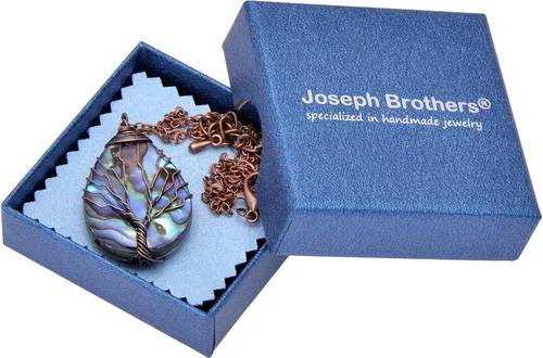 Miniatura 7 de Hand Wrapped Abalone Shell Tree of Life Pendant Necklace Small, Bronze Wire