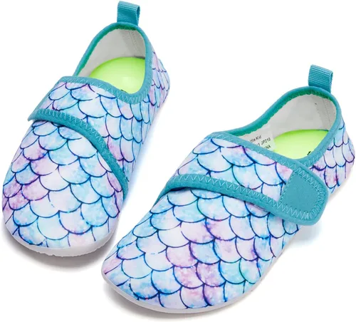 Miniatura 8 de HIITAVE Zapatos acuáticos antideslizantes para la playa, natación, secado rápido, calcetines acuáticos para niños y niñas pequeños