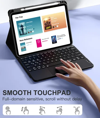 Miniatura 3 de Harvopu Funda compatible con iPad de 11ª y 10ª generación con teclado, funda tipo folio con soporte para Pencil, trackpad multitáctil