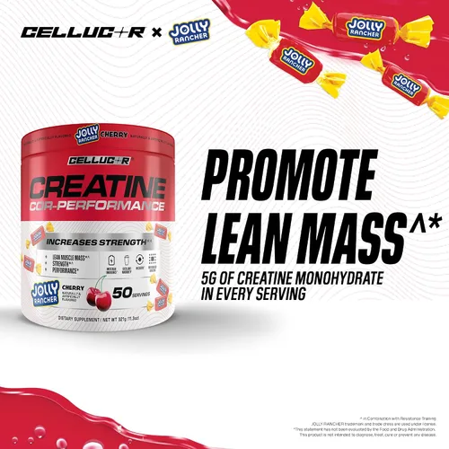 Miniatura 4 de Polvo de creatina Cellucor, sabor cereza Jolly Rancher - Aumenta la fuerza, masa muscular magra y la resistencia, creatina micronizada para una