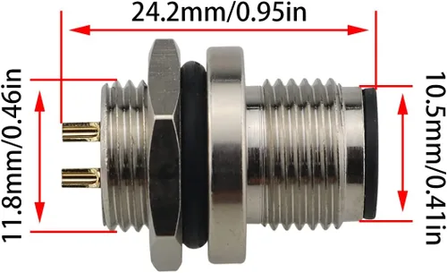 Miniatura 2 de Conector de montaje en panel de aviación masculina M12, 4 pines, impermeable, panel de chasis, montaje trasero, conector de sensor de zócalo