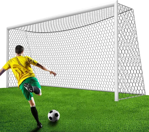 Red de repuesto de portería de fútbol profesional de 24 x 8 pies, 18.5 x 6.5 pies, durabilidad mejorada [nailon de 0.157 in, 4 pulgadas hexagonal],