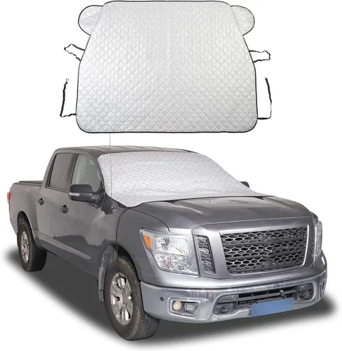 Miniatura 8 de Cubierta de nieve para parabrisas para Nissan Titan 2016-2023, cubierta de parabrisas delantero para hielo y nieve, cubierta de hielo extra gruesa