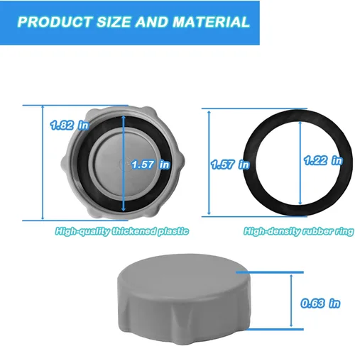 Miniatura 2 de P01006 Tapa de válvula de drenaje para piscina sobre el suelo Bestway y Coleman, tapa de válvula de drenaje de piscina resistente, 2 unidades (gris)