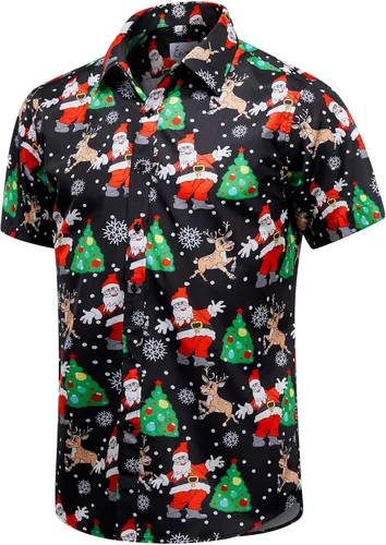Miniatura 60 de EUOW - Camisas hawaianas para hombre de manga corta con botones, estampadas para la playa y el verano