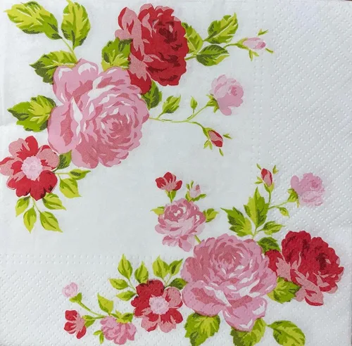 Miniatura 7 de Servilletas de papel de 20 unidades de 13 x 13 pulgadas, 3 capas, estampado de rosas de bebé, para arte, cena y fiesta, servilletas desechables