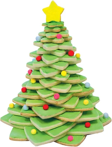 Miniatura 2 de R&M International Star Tree - Cortadores de galletas para hacer árbol 3D, juego de 10 piezas de plástico