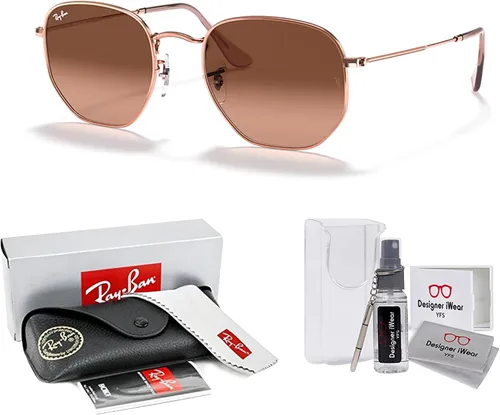 Miniatura 2 de Ray-Ban RB3548N - Gafas de sol hexagonales 001 de 54 M para hombres y mujeres (grande), paquete con kit de diseñador iWear