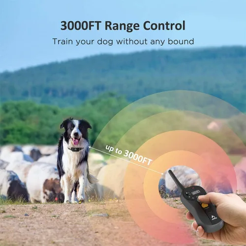 Miniatura 3 de PATPET Collar de entrenamiento para perros grandes – IPX7 impermeable E collar para perros con pitido, vibración y modos estáticos