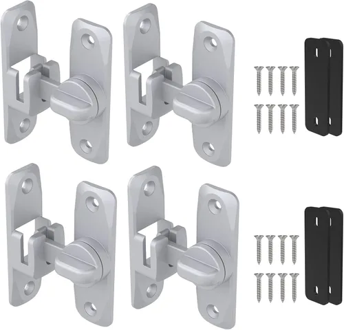 Miniatura 10 de Cerraduras y pestillos para puerta de granero de 90/180 grados, herraje de aluminio de seguridad para pestillo de puerta corredera, cerraduras