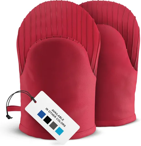 Miniatura 11 de Guantes de horno resistentes al calor - Juego de 2 guantes de cocina de silicona, rojo