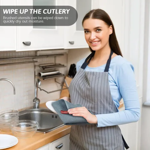 Miniatura 6 de Nialnant - Toalla de cocina 100% algodón, tejido gofre, suave, absorbente y de secado rápido, toallas para secar platos, trapos de limpieza - Multi