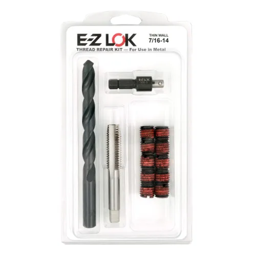 Miniatura 12 de E-Z LOK EZ-329-8 Kit de reparación de roscas para insertos roscados de acero al carbono metálico 1/2-13 y herramientas de instalación