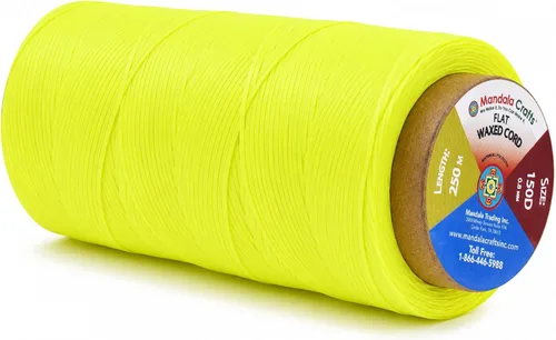 Miniatura 75 de Mandala Crafts Hilo encerado plano de 24 colores surtidos para costura de cuero, 55 x 24 yardas, hilo de poliéster 150D 0.031 in para cueros