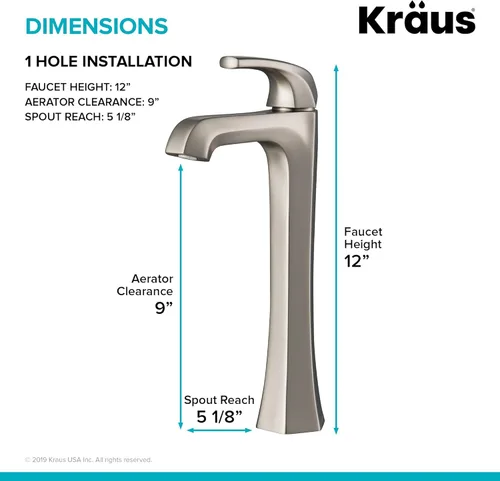 Miniatura 8 de KRAUS Esta grifo de baño de una sola manija con drenaje emergente en acero inoxidable sin manchas, KVF-1210SFS