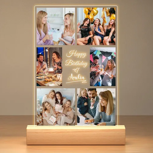 Jkolalin Marcos de fotos personalizados con foto, marco de fotos personalizado con luz nocturna, marco de fotos personalizado, regalos de fotos