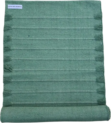 Miniatura 10 de Jaipur art & Rugs Estera de yoga de algodón orgánico - Alfombra tejida a mano ecológica - Antideslizante y gruesa (61x183x13mm) para fitness diario