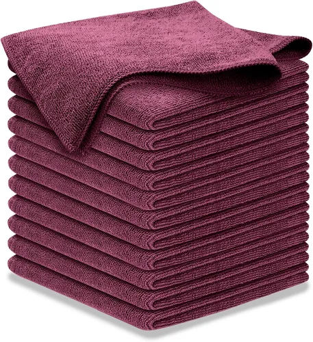 Miniatura 27 de USANOOKS Paño de limpieza de microfibra, 8 piezas de 12 x 11 pulgadas, alto rendimiento, 1200 lavados, toallas ultra absorbentes, tejido de suciedad