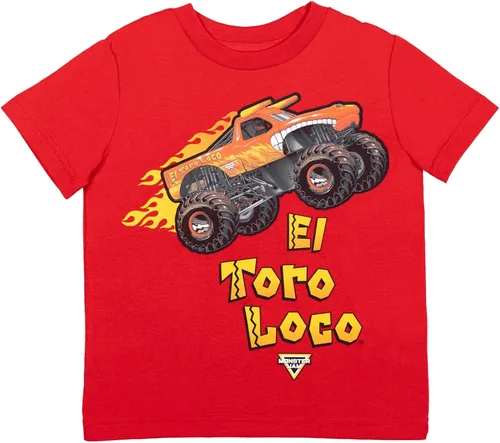 Miniatura 2 de Monster Jam El Toro Loco Zombie Maximum Destruction - Paquete de 4 camisetas gráficas para niños pequeños y grandes