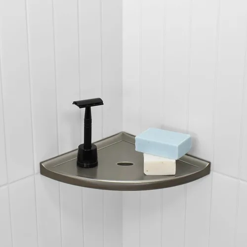 Miniatura 2 de Questech Estante de ducha esquinero decorativo, para una nueva construcción, estante de esquina de ducha para paredes de azulejos, organizador