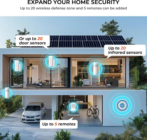 Miniatura 5 de Sistema de alarma para el hogar PGST, sistemas de seguridad para el hogar inteligentes con alertas instantáneas de la aplicación Tuya, kits