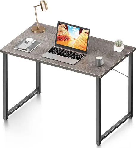 Miniatura 13 de Coleshome Escritorio para computadora de 48 pulgadas, escritorio moderno de estilo simple para oficina en casa, escritorio de estudio para Roble gris