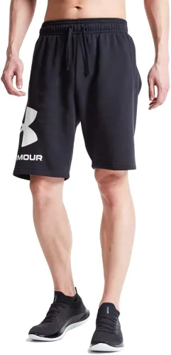 Under Armour Rival - Pantalones cortos de forro polar para hombre, con logotipo grande