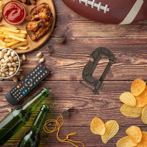Miniatura 6 de Abrebotellas de cerveza con abrazadera en C de metal, herramienta de barra de hierro fundido de mano para decoración del hogar, cocina, garaje