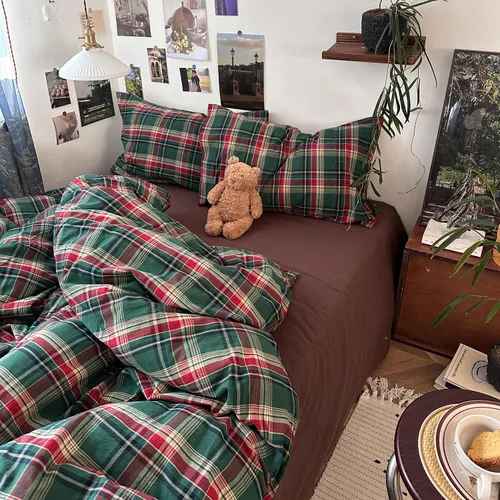 Miniatura 53 de mixinni Juego de funda de edredón vintage a rayas, tamaño twin, juego de ropa de cama de 3 piezas, 100% algodón lavado, suave y transpirable, funda