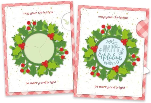 Miniatura 2 de Lawn Fawn LF3253 Magic Iris Holly Wreath Add-On Troqueles