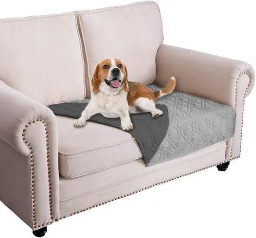 Miniatura 82 de Ameritex Funda Impermeable para Cama de Perro Manta para Mascotas para Muebles Cama Sillón Sofá Reversible Azul marino+azul piedra