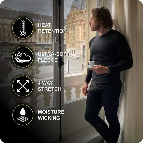 Miniatura 3 de Thermajohn Long Johns - Ropa interior térmica para hombre con forro polar para clima frío