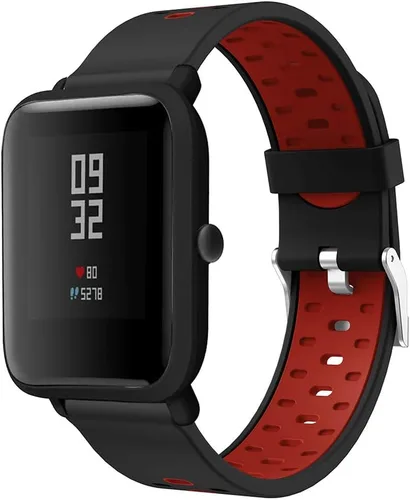 Correa de repuesto de silicona de 0.787 in para Huami Xiaomi Amazfit Bip reloj inteligente Rojo