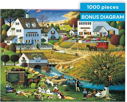 Miniatura 6 de Buffalo Games - Rompecabezas de 1000 piezas Charles Wysocki Hound of The Baskerville, fabricado en Estados Unidos, tablero reciclado premium