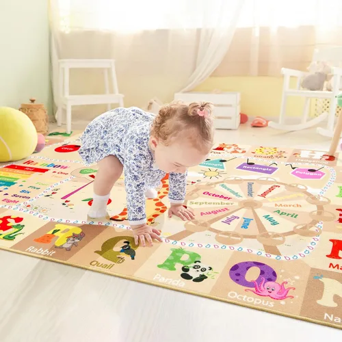 Miniatura 3 de Alfombras infantiles lavables para sala de juegos, alfombras de aprendizaje educativas y divertidas con formas de animales del alfabeto ABC