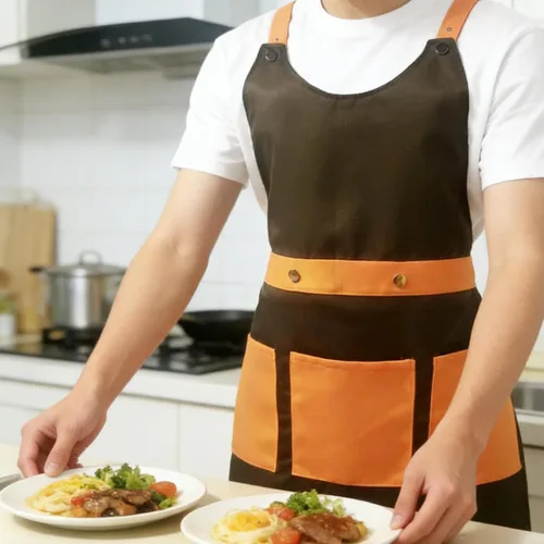 Miniatura 8 de Server Aprons For Women Men With 3 Pockets, 2pc Set, Waterproof Apron For Kitchen Cooking Waitress Gardening Art Work