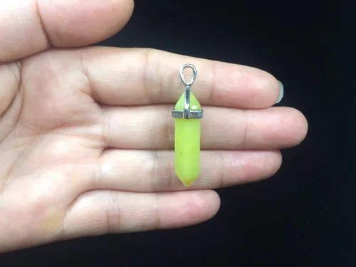 Miniatura 3 de 1 collar con colgante de bala de piedra preciosa natural, piedra de cristal curativo, cuarzo, reiki, chakras, roca energética, 18 pulgadas
