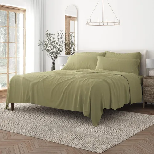Miniatura 34 de Merit Linens Juego de sábanas de microfibra sólida ultra suave con fundas de almohada adicionales, tamaño individual, aguamarina