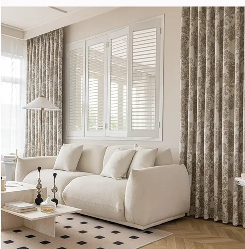 Miniatura 3 de Cortinas florales de granja semiopacas para sala de estar, paneles de cortina blackout de jacquard de 45 pulgadas de largo, cortinas con bolsillo