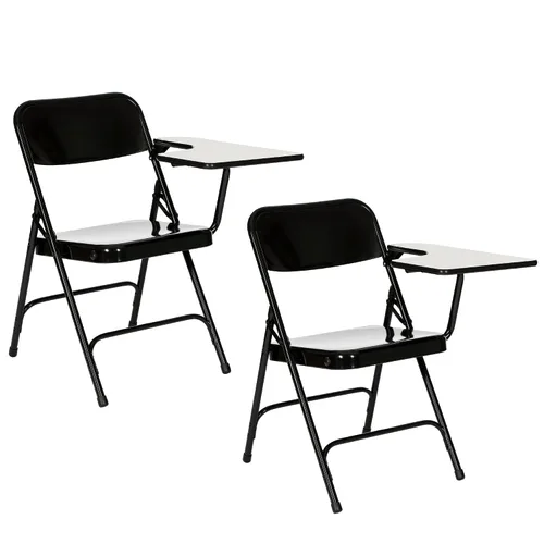 OEF Furnishings OEF5200 Series Sillas plegables resistentes con brazo para tableta, marco de acero, superficie de escritura, soportes dobles