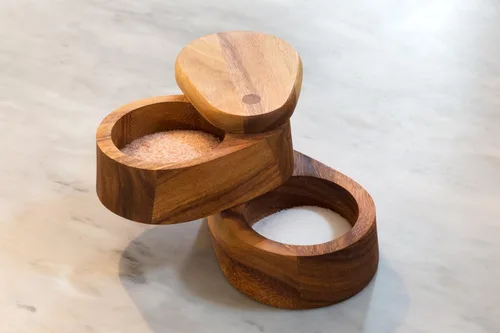 Miniatura 2 de Ironwood Gourmet Caja de bodega giratoria de doble capa, madera de acacia
