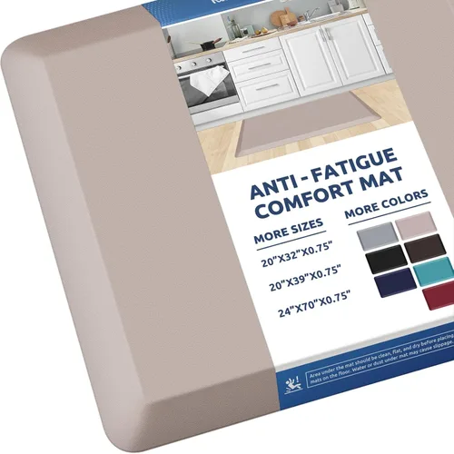 Miniatura 14 de KitchenClouds Alfombra de cocina acolchada anti fatiga, 17.3 x 60 pulgadas, impermeable, antideslizante, tapete de escritorio cómodo, para cocina
