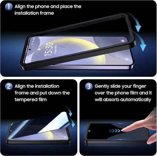 Miniatura 5 de UniqueMe Protector de pantalla de privacidad para Samsung Galaxy S24 Plus de 6.7 pulgadas, compatible con huellas dactilares ultrasónicas