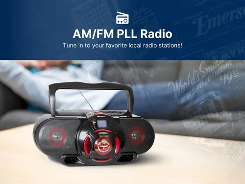 Miniatura 4 de Emerson EPB-3002 Boombox portátil Bluetooth, radio estéreo MP3/CD AM/FM con reproductor/grabador de cassette, subwoofer y entrada USB