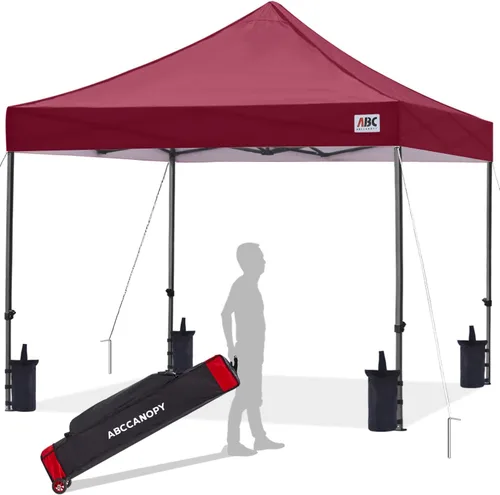 Miniatura 31 de Abccanopy - Carpa de toldo para tienda de campaña comercial instantánea con bolsa de transporte con ruedas, 4 bolsas de arena, Blanco