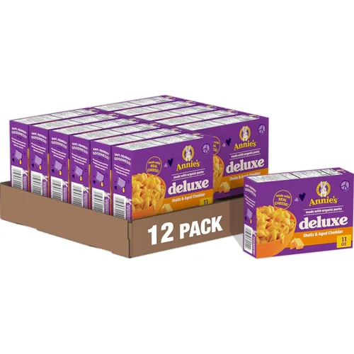 Miniatura 10 de Annie's Macarrones y queso de lujo con pasta orgánica, conchas y cuatro quesos, 11.3 onzas (paquete de 12)