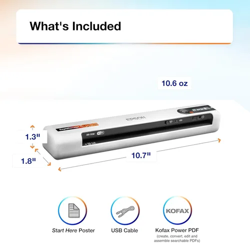 Miniatura 8 de Epson RapidReceipt RR-70W - Escáner inalámbrico de documentos y recibos a color con software ScanSmart AI PRO para gestión de recibos y PDF para PC