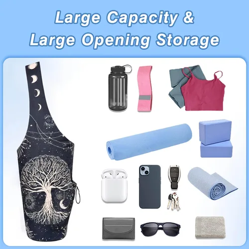 Miniatura 25 de Bolsa para Esterilla de Yoga - Bolsa Transportadora Tipo Tote Larga de Gran Apertura para Esterilla de Yoga con Bolsillo Impermeable con Cremallera