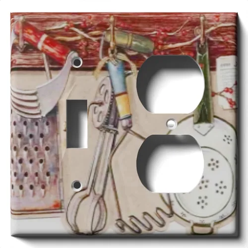 Miniatura 9 de Dos interruptores/una placa de receptáculo dúplex - Utensilios de cocina Combo de dos palancas/dúplex simple